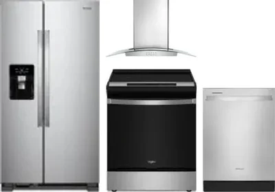 4 Piece Package Includes Refrigerator, Range, Hood And Dishwasher