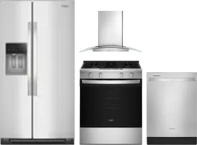 4 Piece Package Includes Refrigerator, Range, Hood And Dishwasher