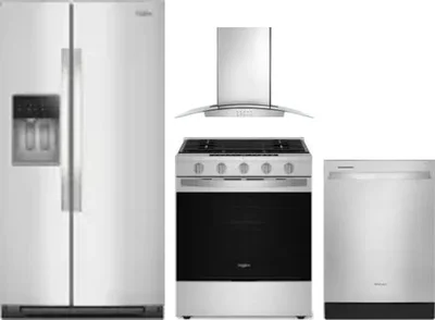 4 Piece Package Includes Refrigerator, Range, Hood And Dishwasher
