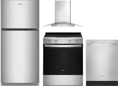 4 Piece Package Includes Refrigerator, Range, Hood And Dishwasher