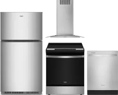 4 Piece Package Includes Refrigerator, Range, Hood And Dishwasher
