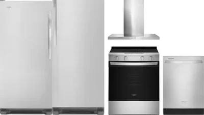 5 Piece Package Includes Refrigerator, Freezer, Range, Hood And Dishwasher