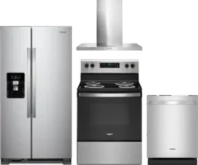 4 Piece Package Includes Refrigerator, Range, Hood And Dishwasher