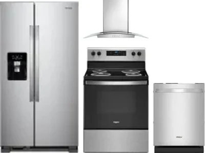 4 Piece Package Includes Refrigerator, Range, Hood And Dishwasher