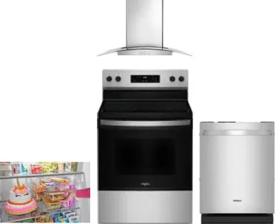 4 Piece Package Includes Refrigerator, Range, Hood And Dishwasher
