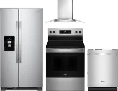4 Piece Package Includes Refrigerator, Range, Hood And Dishwasher