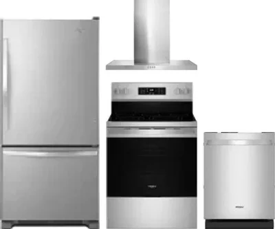 4 Piece Package Includes Refrigerator, Range, Hood And Dishwasher