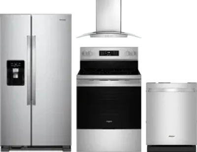 4 Piece Package Includes Refrigerator, Range, Hood And Dishwasher