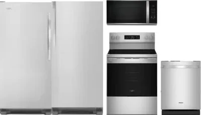 5 Piece Package Includes Refrigerator, Freezer, Range, Microwave And Dishwasher