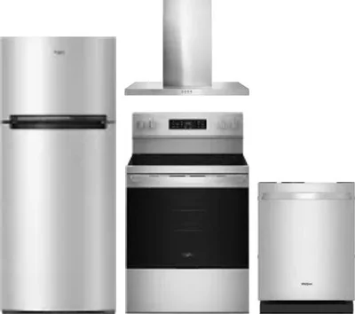 4 Piece Package Includes Refrigerator, Range, Hood And Dishwasher