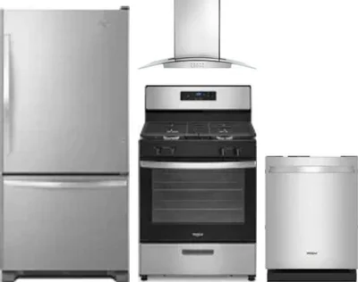 4 Piece Package Includes Refrigerator, Range, Hood And Dishwasher