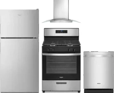 4 Piece Package Includes Refrigerator, Range, Hood And Dishwasher