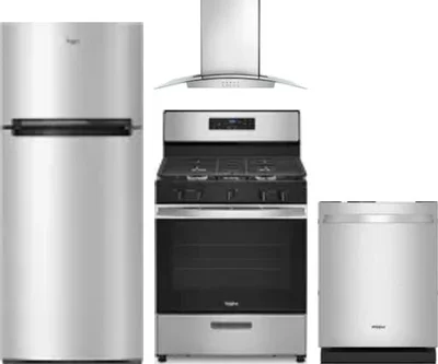 4 Piece Package Includes Refrigerator, Range, Hood And Dishwasher