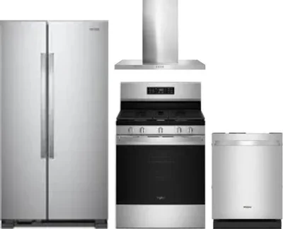 4 Piece Package Includes Refrigerator, Range, Hood And Dishwasher