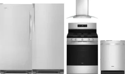 5 Piece Package Includes Refrigerator, Freezer, Range, Hood And Dishwasher
