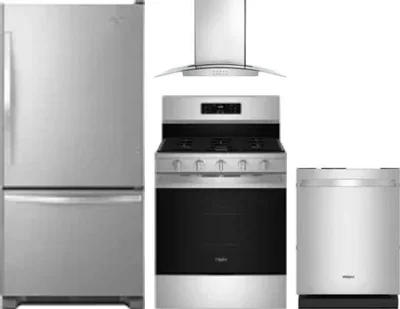 4 Piece Package Includes Refrigerator, Range, Hood And Dishwasher