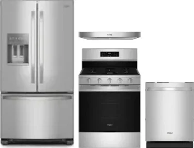 4 Piece Package Includes Refrigerator, Range, Hood And Dishwasher
