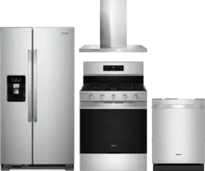 4 Piece Package Includes Refrigerator, Range, Hood And Dishwasher