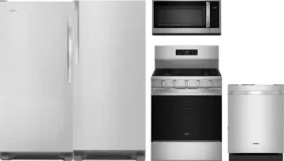 5 Piece Package Includes Refrigerator, Freezer, Range, Microwave And Dishwasher