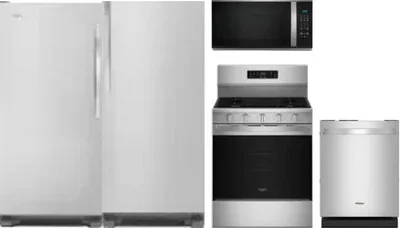 5 Piece Package Includes Refrigerator, Freezer, Range, Microwave And Dishwasher