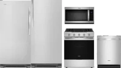 5 Piece Package Includes Refrigerator, Freezer, Range, Microwave And Dishwasher