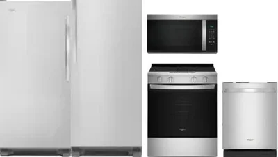 5 Piece Package Includes Refrigerator, Freezer, Range, Microwave And Dishwasher
