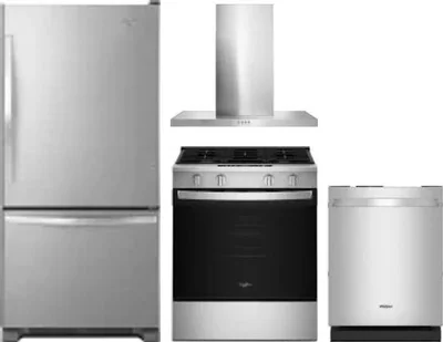 4 Piece Package Includes Refrigerator, Range, Hood And Dishwasher