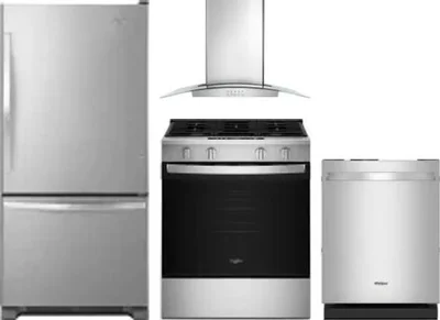 4 Piece Package Includes Refrigerator, Range, Hood And Dishwasher