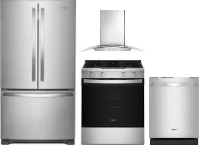 4 Piece Package Includes Refrigerator, Range, Hood And Dishwasher