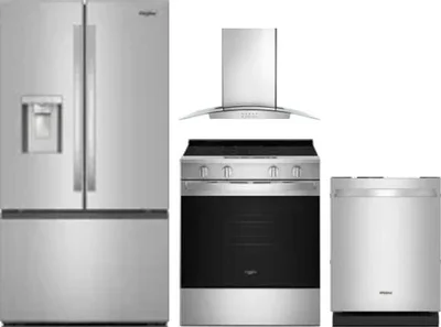 4 Piece Package Includes Refrigerator, Range, Hood And Dishwasher