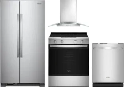 4 Piece Package Includes Refrigerator, Range, Hood And Dishwasher