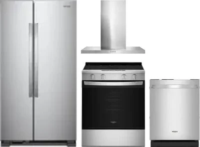 4 Piece Package Includes Refrigerator, Range, Hood And Dishwasher