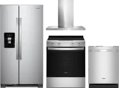 4 Piece Package Includes Refrigerator, Range, Hood And Dishwasher