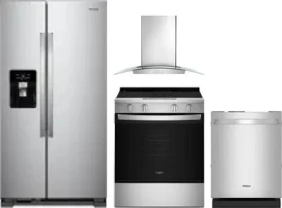 4 Piece Package Includes Refrigerator, Range, Hood And Dishwasher
