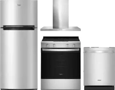 4 Piece Package Includes Refrigerator, Range, Hood And Dishwasher