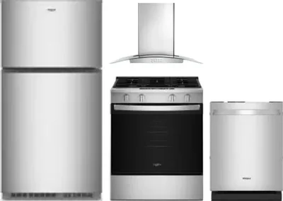 4 Piece Package Includes Refrigerator, Range, Hood And Dishwasher