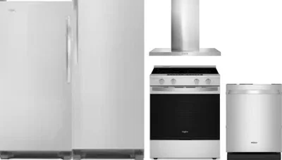 5 Piece Package Includes Refrigerator, Freezer, Range, Hood And Dishwasher