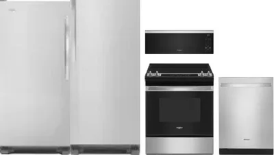 5 Piece Package Includes Refrigerator, Freezer, Range, Microwave And Dishwasher