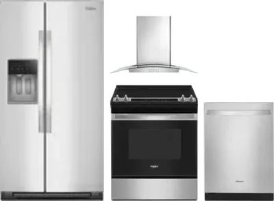 4 Piece Package Includes Refrigerator, Range, Hood And Dishwasher