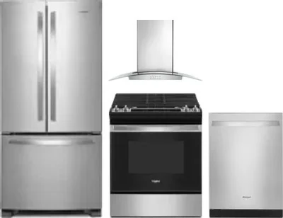 4 Piece Package Includes Refrigerator, Range, Hood And Dishwasher