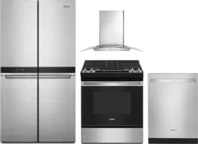 4 Piece Package Includes Refrigerator, Range, Hood And Dishwasher