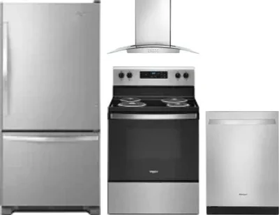 4 Piece Package Includes Refrigerator, Range, Hood And Dishwasher