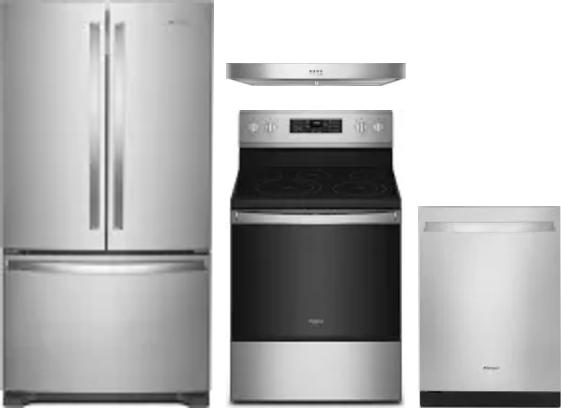4 Piece Package Includes Refrigerator, Range, Hood And Dishwasher