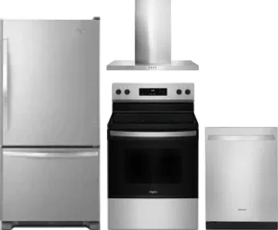 4 Piece Package Includes Refrigerator, Range, Hood And Dishwasher