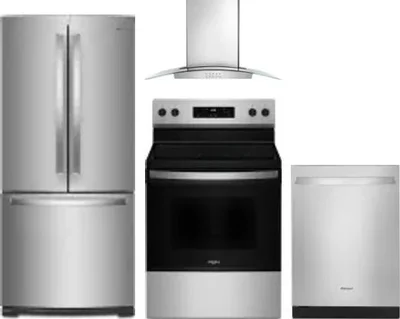 4 Piece Package Includes Refrigerator, Range, Hood And Dishwasher
