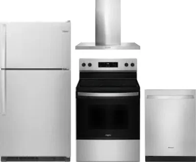 4 Piece Package Includes Refrigerator, Range, Hood And Dishwasher