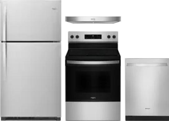 4 Piece Package Includes Refrigerator, Range, Hood And Dishwasher