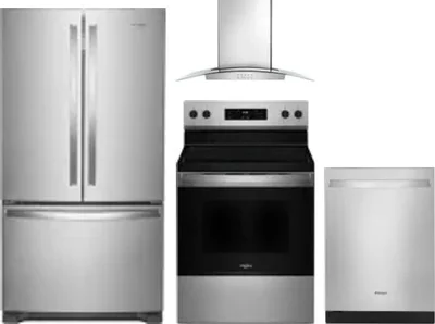 4 Piece Package Includes Refrigerator, Range, Hood And Dishwasher