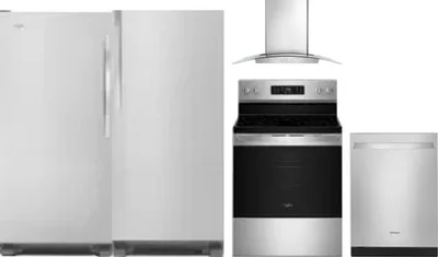 5 Piece Package Includes Refrigerator, Freezer, Range, Hood And Dishwasher