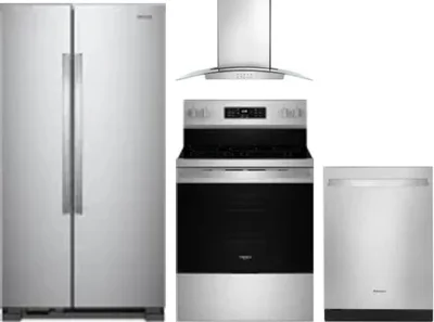 4 Piece Package Includes Refrigerator, Range, Hood And Dishwasher
